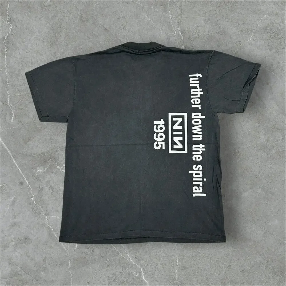 Vintage NIN 1995 Nine Inch Nails Further Down The Spiral Large Reprint T-Shirt - Picture 2 of 9